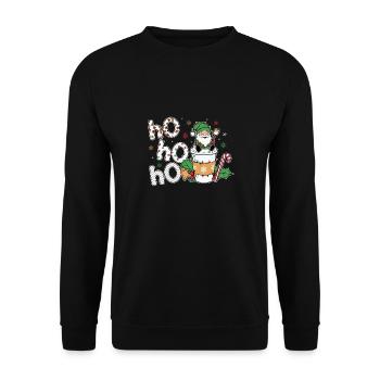 Ho Ho Ho Gnome Festive Family Fun - Unisex Sweatshirt - black - Front - Alina (178cm) & Michal (187cm)
