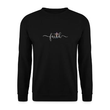 Treues Kreuz Kunst Faithful Cross Art - Unisex Sweatshirt - black - Front - Alina (178cm) & Michal (187cm)