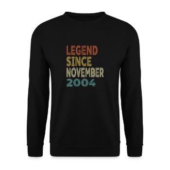 Vintage Legend Since November 2004, 20th birthday - Unisex Sweatshirt - black - Front - Alina (178cm) & Michal (187cm)