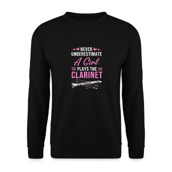 Clarinet - Unisex Sweatshirt - black - Front - Alina (178cm) & Michal (187cm)