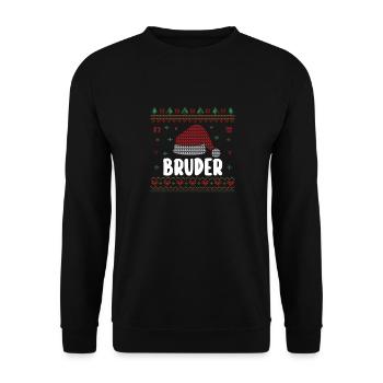 Christmas Santa Claus Brother - Unisex Sweatshirt - black - Front - Alina (178cm) & Michal (187cm)