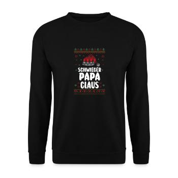 Weihnachten Weihnachtsmann Schweigerpapa Claus - Unisex Pullover - Schwarz - Vorne - Alina (178cm) & Michal (187cm)