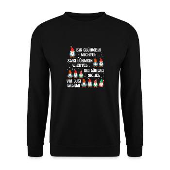 Glühwein Weihnachtsmann Gnome Weihnachts - Unisex Pullover - Schwarz - Vorne - Alina (178cm) & Michal (187cm)