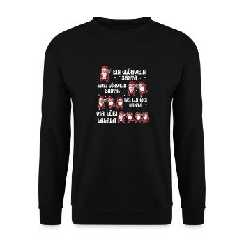 Glühwein Weihnachtsmann Gnome Weihnachts - Unisex Pullover - Schwarz - Vorne - Alina (178cm) & Michal (187cm)