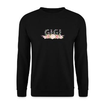 Leopardenmuster Gigi Floral Design Imprimé léopard - Sweat-shirt Unisexe - noir - Devant - Alina (178cm) & Michal (187cm)