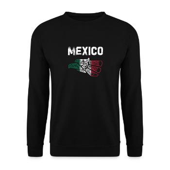 Mexico Mexico Mexican Gift Flag Football - Unisex Sweatshirt - black - Front - Alina (178cm) & Michal (187cm)