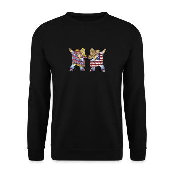 Mexiko Mexico Mexikaner Geschenk Flagge Fußball - Unisex Pullover - Schwarz - Vorne - Alina (178cm) & Michal (187cm)