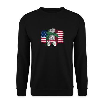 Mexico Mexico Mexican Gift Flag Football - Unisex Sweatshirt - black - Front - Alina (178cm) & Michal (187cm)