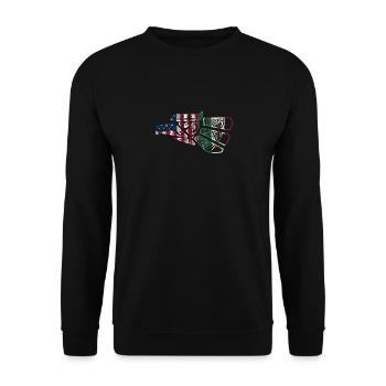Mexiko Mexico Mexikaner Geschenk Flagge Fußball - Unisex Pullover - Schwarz - Vorne - Alina (178cm) & Michal (187cm)