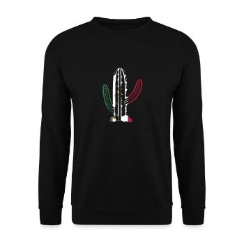 Mexiko Mexico Mexikaner Geschenk Flagge Fußball - Unisex Pullover - Schwarz - Vorne - Alina (178cm) & Michal (187cm)