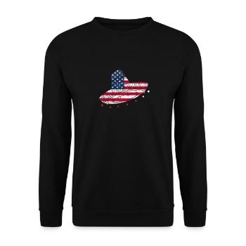 Mexiko Mexico Mexikaner Geschenk Flagge Fußball - Unisex Pullover - Schwarz - Vorne - Alina (178cm) & Michal (187cm)