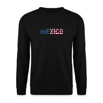Mexiko Mexico Mexikaner Geschenk Flagge Fußball - Unisex Pullover - Schwarz - Vorne - Alina (178cm) & Michal (187cm)