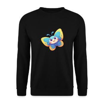 Butterfly Butterflies Butterfly - Unisex Sweatshirt - black - Front - Alina (178cm) & Michal (187cm)