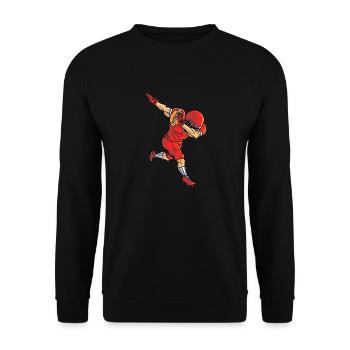 Sport Rugby Dabbing Spieler Fußball - Unisex Pullover - Schwarz - Vorne - Alina (178cm) & Michal (187cm)