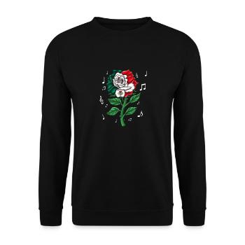 Mexiko Mexico Mexikaner Geschenk Flagge Fußball - Unisex Pullover - Schwarz - Vorne - Alina (178cm) & Michal (187cm)