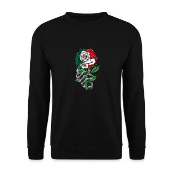 Mexiko Mexico Mexikaner Geschenk Flagge Fußball - Unisex Pullover - Schwarz - Vorne - Alina (178cm) & Michal (187cm)