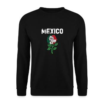 Mexiko Mexico Mexikaner Geschenk Flagge Fußball - Unisex Pullover - Schwarz - Vorne - Alina (178cm) & Michal (187cm)