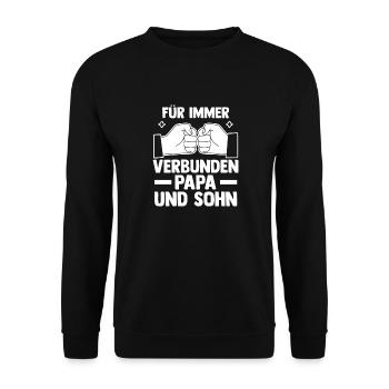 Papa Und Sohn - Unisex Pullover - Schwarz - Vorne - Alina (178cm) & Michal (187cm)