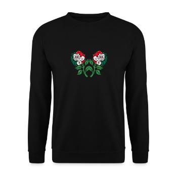 Mexiko Mexico Mexikaner Geschenk Flagge Fußball - Unisex Pullover - Schwarz - Vorne - Alina (178cm) & Michal (187cm)