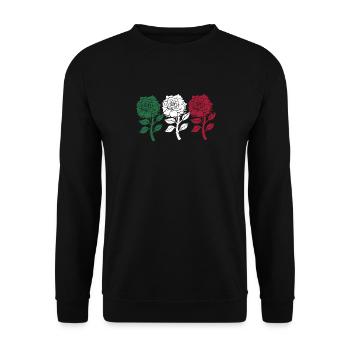 Mexiko Mexico Mexikaner Geschenk Flagge Fußball - Unisex Pullover - Schwarz - Vorne - Alina (178cm) & Michal (187cm)