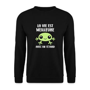 Têtard - Sweat-shirt Unisexe - noir - Devant - Alina (178cm) & Michal (187cm)