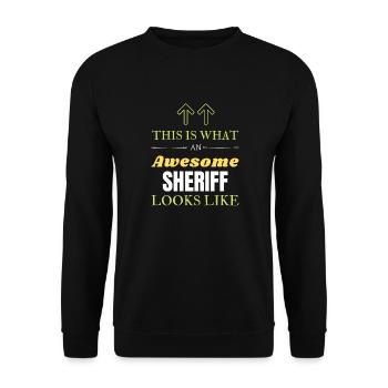 This is What an Awesome Sheriff Looks Like - Unisex Sweatshirt - black - Front - Alina (178cm) & Michal (187cm)