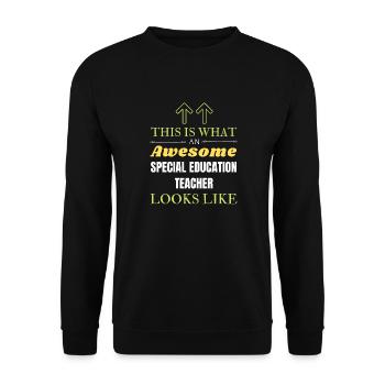 This is What an Awesome Special Education Teacher - Unisex Sweatshirt - black - Front - Alina (178cm) & Michal (187cm)