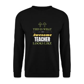 This is What an Awesome Teacher Looks Like - Unisex Sweatshirt - black - Front - Alina (178cm) & Michal (187cm)