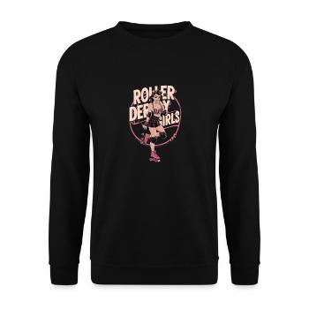 Rollschuhfahren für einen Rollschuhfahrerin - Unisex Pullover - Schwarz - Vorne - Alina (178cm) & Michal (187cm)