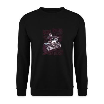 Rebel Riders Unleash The Rebel - Unisex Pullover - Schwarz - Vorne - Alina (178cm) & Michal (187cm)