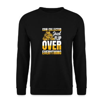 Coin Collectors Just Flip Over Everything - Unisex Pullover - Schwarz - Vorne - Alina (178cm) & Michal (187cm)