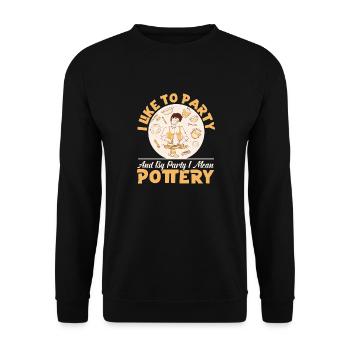 Pottery Ceramics Artist I Like To - Unisex Pullover - Schwarz - Vorne - Alina (178cm) & Michal (187cm)