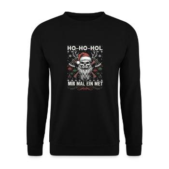Ho Ho Let's get a mead - Unisex Sweatshirt - black - Front - Alina (178cm) & Michal (187cm)