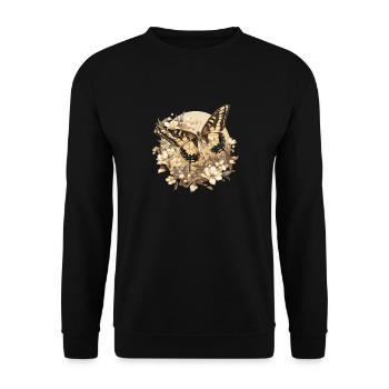Butterfly Butterflies Butterfly - Unisex Sweatshirt - black - Front - Alina (178cm) & Michal (187cm)