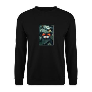 Butterfly Butterflies Butterfly - Unisex Sweatshirt - black - Front - Alina (178cm) & Michal (187cm)