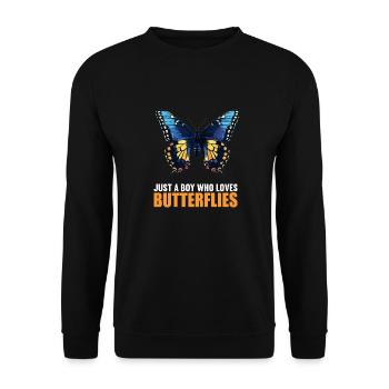 Butterfly Butterflies Butterfly - Unisex Sweatshirt - black - Front - Alina (178cm) & Michal (187cm)