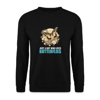 Butterfly Butterflies Butterfly - Unisex Sweatshirt - black - Front - Alina (178cm) & Michal (187cm)
