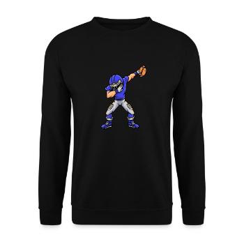 Sport Rugby Dabbing Spieler Fußball - Unisex Pullover - Schwarz - Vorne - Alina (178cm) & Michal (187cm)