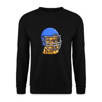 Sport Rugby Footballer Dog Football - Unisex Sweatshirt - black - Front - Alina (178cm) & Michal (187cm)