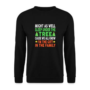 Funny Christmas Kids Christmas Pajamas Girls Boys - Unisex Sweatshirt - black - Front - Alina (178cm) & Michal (187cm)
