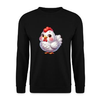 Chicken / Hünchen - Unisex Pullover - Schwarz - Vorne - Alina (178cm) & Michal (187cm)
