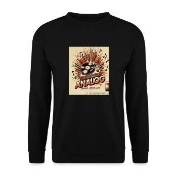 Retro turntable analogue - Unisex Sweatshirt - black - Front - Alina (178cm) & Michal (187cm)