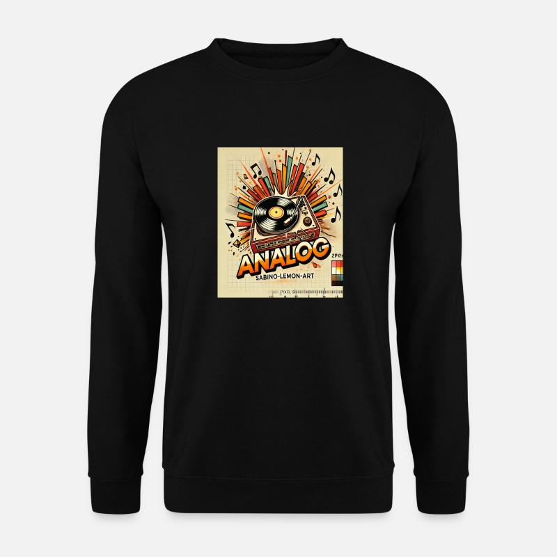Retro Plattenspieler analog - Unisex Pullover - Schwarz