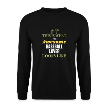 So sieht ein großartiger Baseball-Liebhaber aus - Unisex Pullover - Schwarz - Vorne - Alina (178cm) & Michal (187cm)