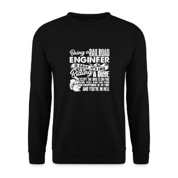 Railroad Engineer Railroad Engineer Is Easy - Unisex Sweatshirt - black - Front - Alina (178cm) & Michal (187cm)