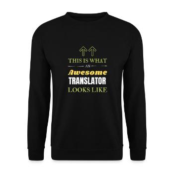 Voici à quoi ressemble un traducteur génial - Sweat-shirt Unisexe - noir - Devant - Alina (178cm) & Michal (187cm)