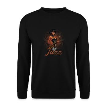 Jazz Club Saxophonspielerin Saxophonistin - Unisex Pullover - Schwarz - Vorne - Alina (178cm) & Michal (187cm)