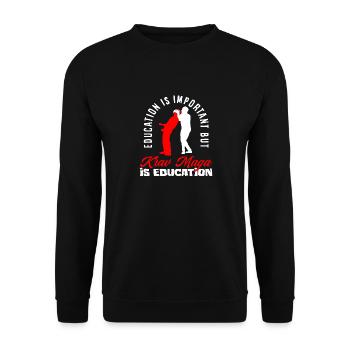 Krav Maga Martial Arts Strength - Unisex Sweatshirt - black - Front - Alina (178cm) & Michal (187cm)