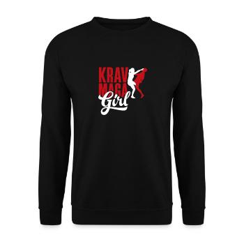 Krav Maga Girl Woman - Unisex Sweatshirt - black - Front - Alina (178cm) & Michal (187cm)