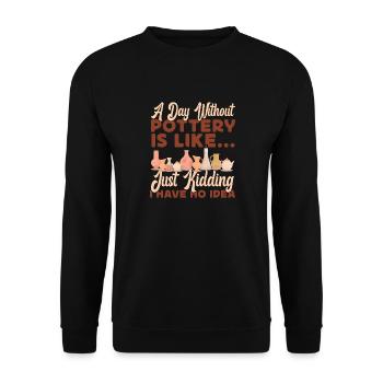 Poterie Céramiste Artiste Un Jour - Sweat-shirt Unisexe - noir - Devant - Alina (178cm) & Michal (187cm)